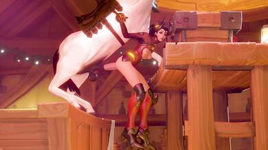 Mercy Gets Her Pussy Pounded by a Huge Stallion in the Void Court
