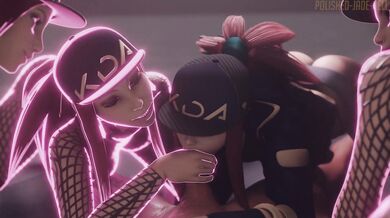Soraka, Akali, Evelynn and Kai'Sa team up for a steamy all-girl orgy.