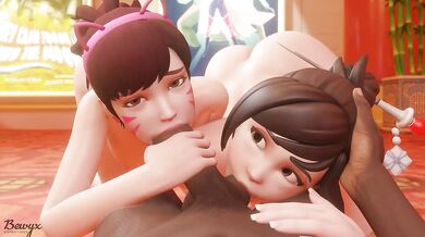 Mei and DVa Bond Through Intimate Exercise (black) [Bewyx]