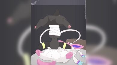 Sylveon and Umbreon Go Hard in a Drenched Fuck Fest