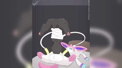 Sylveon and Umbreon Go Hard in a Drenched Fuck Fest