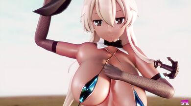 Horny Hentai Cutie 'Shimakaze' Gets Naughty in 'WiggleWiggle (B ver)' MMD R18 Video