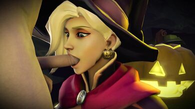 Sexy Nurse Mercy Gets a BJ from Blowy the Robot (CGI Animation)