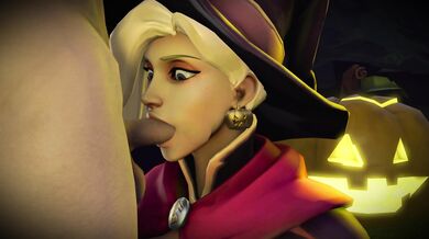 Sexy Nurse Mercy Gets a BJ from Blowy the Robot (CGI Animation)