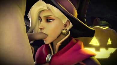 Sexy Nurse Mercy Gets a BJ from Blowy the Robot (CGI Animation)