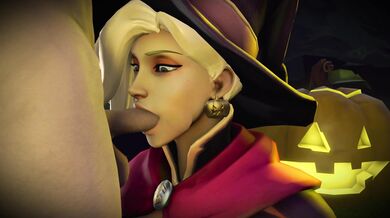 Sexy Nurse Mercy Gets a BJ from Blowy the Robot (CGI Animation)