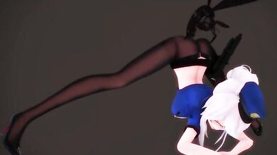 Black Silk Police Uniform Gets Weakened by the Tone of a Sexy Insect