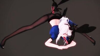 Black Silk Police Uniform Gets Weakened by the Tone of a Sexy Insect