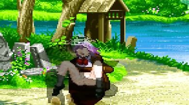Busty Shrine Maiden Hoists Mighty Melons in MUGEN Action!