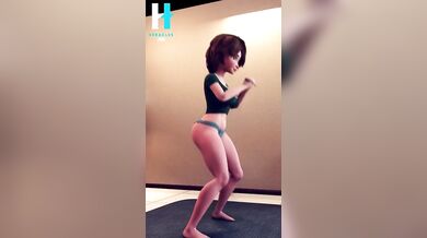 Busty Auntie Cass' Sweaty Workout