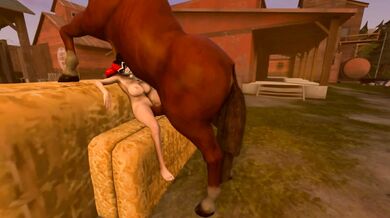 Riding Harley's Huge Horse Cock in 3D!