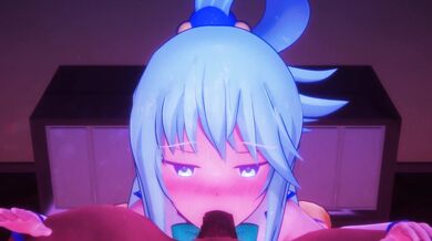 Water-Fueled Fellatio in Aqua MitsuboshiMMD