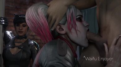 Batman's bitch gets pounded in the back of a moving vehicle