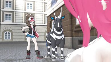 Hilda domina a Kelly en una batalla de Pokémon española subliminal