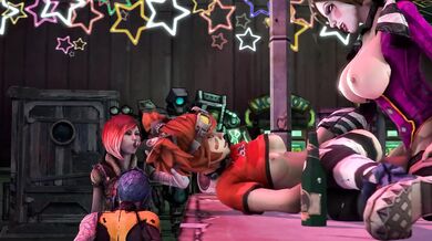 Moxxi Fucks Gaige's Ass in a Threesome with Zer0