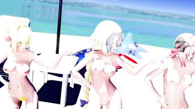 Beach Bummin' with Fate Grand Order Girls in MMD Hentai Porn