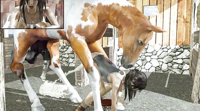 Reborn as a Horse, Lara Gets Double-Teamed by Her Own Creation!