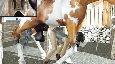 Reborn as a Horse, Lara Gets Double-Teamed by Her Own Creation!