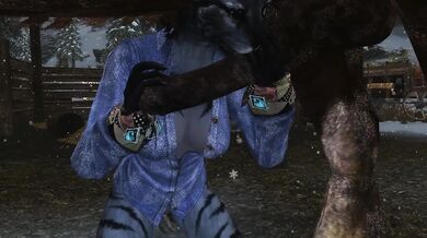 Khajiit Gets Fucked Hard on the Table by a Stallion
