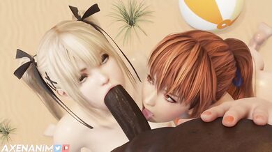 Kasumi's Deep Throat Duel with Marie Rose's Swollen Cock: A Blowjob Tale of Epic Proportions