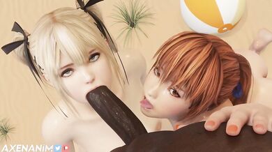 Kasumi's Deep Throat Duel with Marie Rose's Swollen Cock: A Blowjob Tale of Epic Proportions