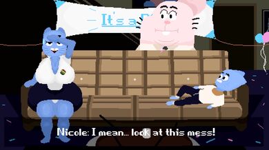 Gumball Splashes His Sticky Cream All Over Nicole Watterson's Face