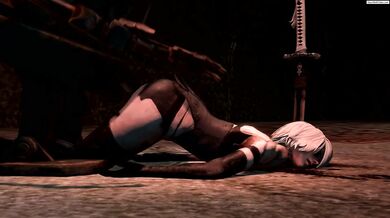 Cumming to Terms with Gruesome Defeat, A2 Takes It in the Ass (GuroChanOP)