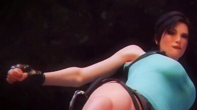 Rough Handjob For Lara Croft