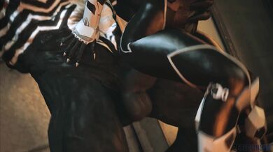 Venom Fucks Felicia Hardy in a Rough 26-Way Gangbang