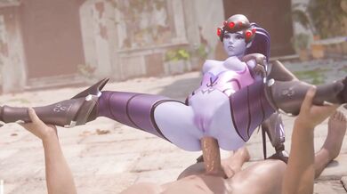 Fucking Widowmaker's Tight Asshole with Black Cum