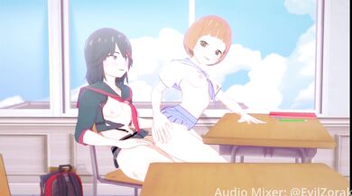 Mako and Ryuko Get It On After Hours: 3-Way Angle Action!