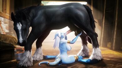 Tauren Porn: Big Bull Gets Fellatio from Hot Draenei, noname55!