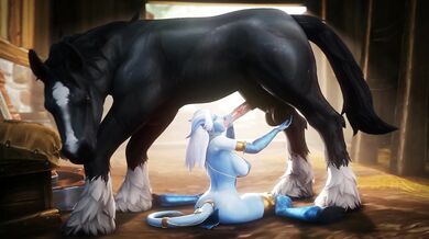 Tauren Porn: Big Bull Gets Fellatio from Hot Draenei, noname55!