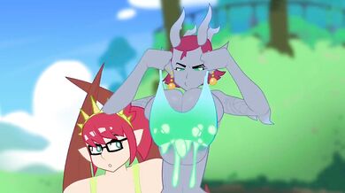 Big Tiddy Twins Naera and Charna Work Their Fitness Magic in Monstrousfrog's 'Doin Some Exercise'