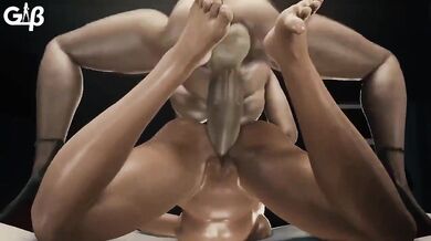 Ada Wong takes on Excella Gionne in a steamy lesbian sex scene
