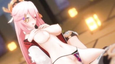 Miko Yae's Tight Vagina Riding on Aether's Big Cock