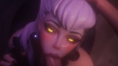 Drunk Kitty Gives Evelynn a Blowjob