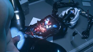 Fully Exposed 2B Android Dismantled During Missionary Position Sex