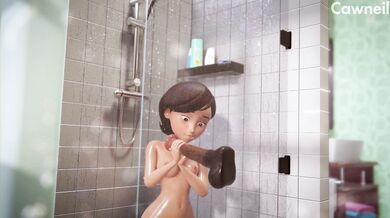 - Jerking off under the streaming water