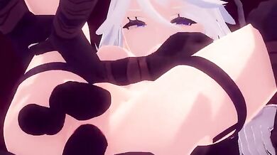 Hilichurl plows Furina's anal cavity with his massive member