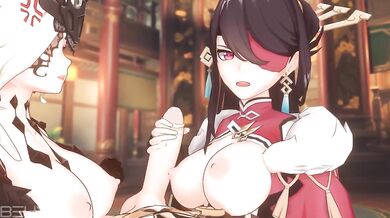 Three-Way Orgy with Beidou and Signora Bewwyx