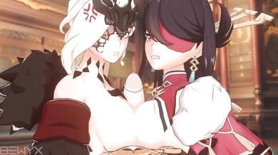Three-Way Orgy with Beidou and Signora Bewwyx
