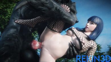 Hinata Hyuuga's Tail Tamed by a Lycanthrope [Rekin3D]