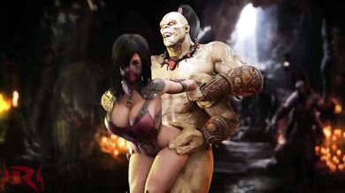 Mileena gets pounded by Goro in her horny fantasy!