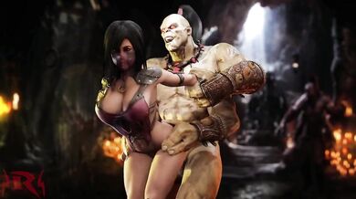Mileena gets pounded by Goro in her horny fantasy!