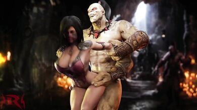 Mileena gets pounded by Goro in her horny fantasy!