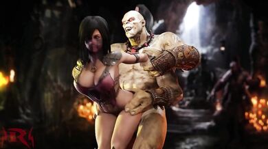 Mileena gets pounded by Goro in her horny fantasy!