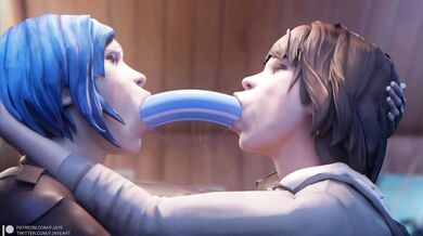 Max and Chloe's Double Dildo Deep Throating Adventure [Fjaye]