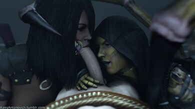 - Mileena and D Vorah Give Blowjobs Together in This Hentai Porn Video