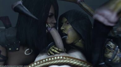 - Mileena and D Vorah Give Blowjobs Together in This Hentai Porn Video
